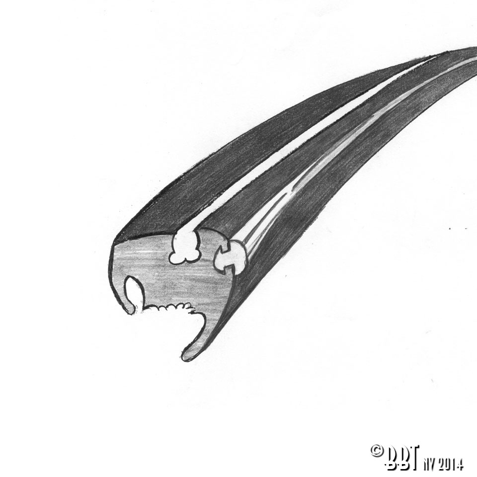 Rear window seal 'Deluxe' (plastic trim) 113 845 521K