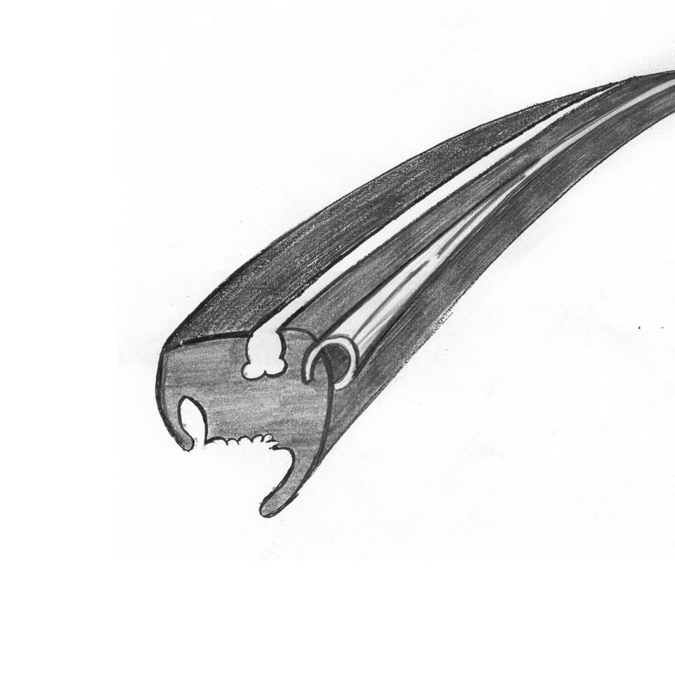 Rear window seal 'Deluxe' (plastic trim) 113 845 521K