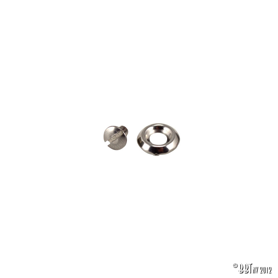 Kraalring en vijs M4 x 7 RVS, origineel 