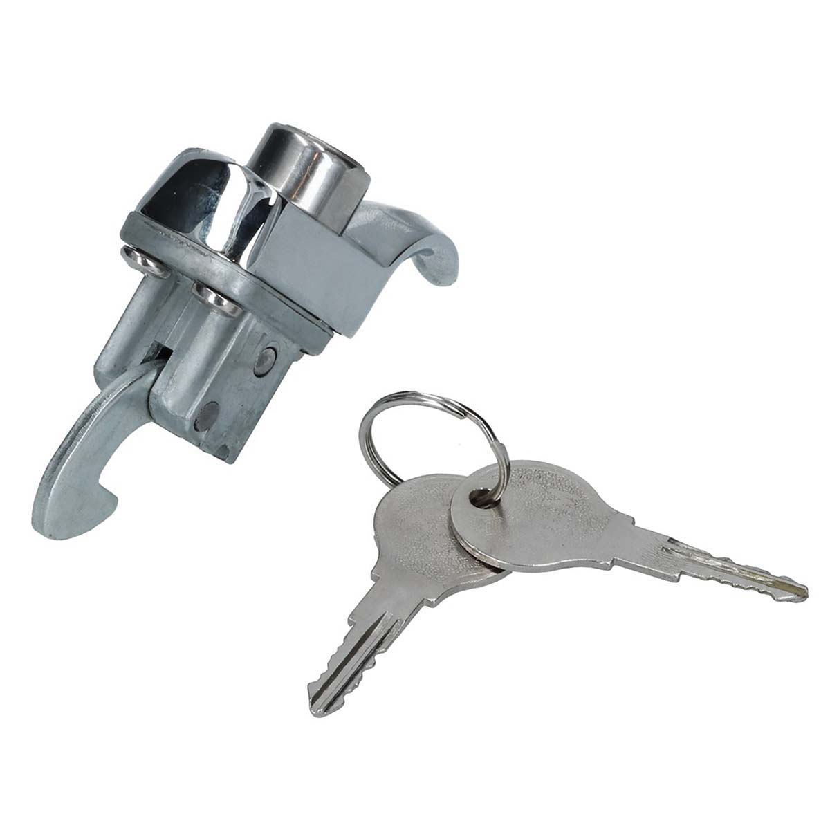 Fecho da tampa do motor, com chave - cromado, QS 113 827 503A