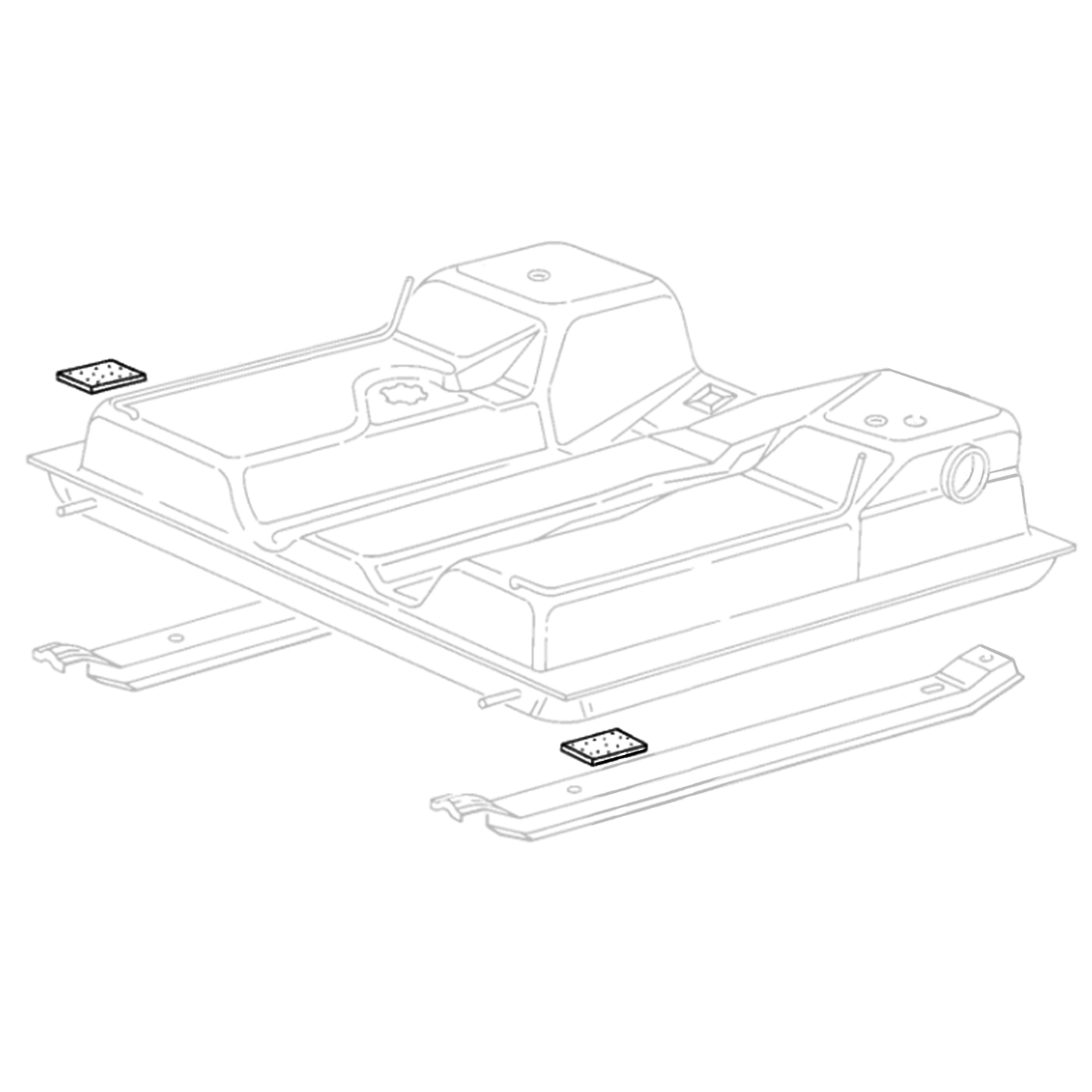 Mounting pads fuel tank (4) 251 201 525 (x4)