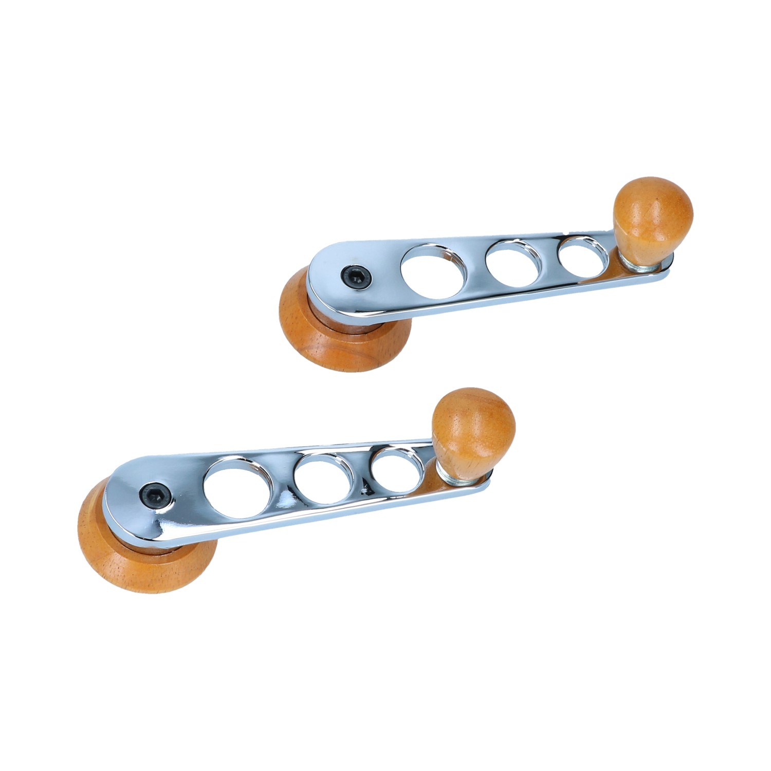 Window crankwood/chrome, as pair 