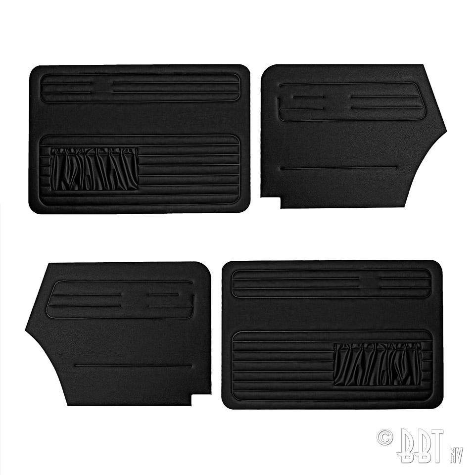 Conjunto de painéis da porta, descapotável - preto - 4 peças 