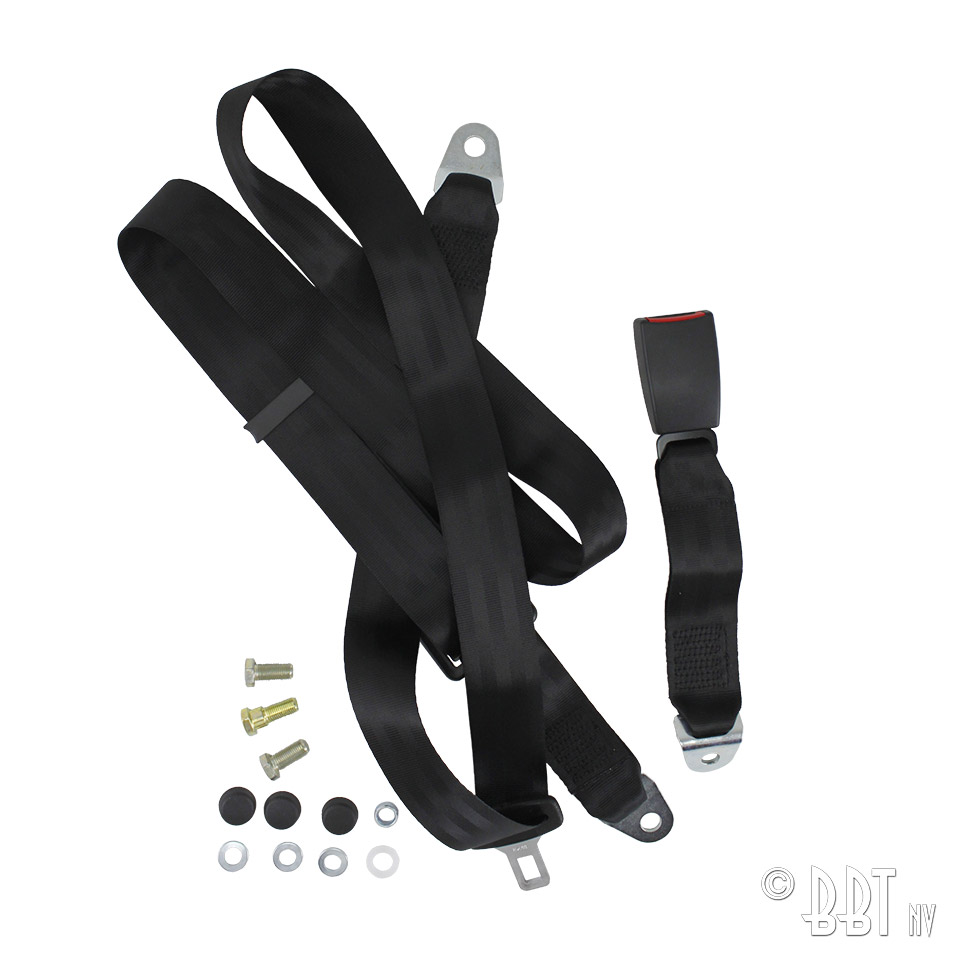 Sicherheitsgurt 3-Punkt universal, schwarz mit E-Prüfzeichen, Stück 