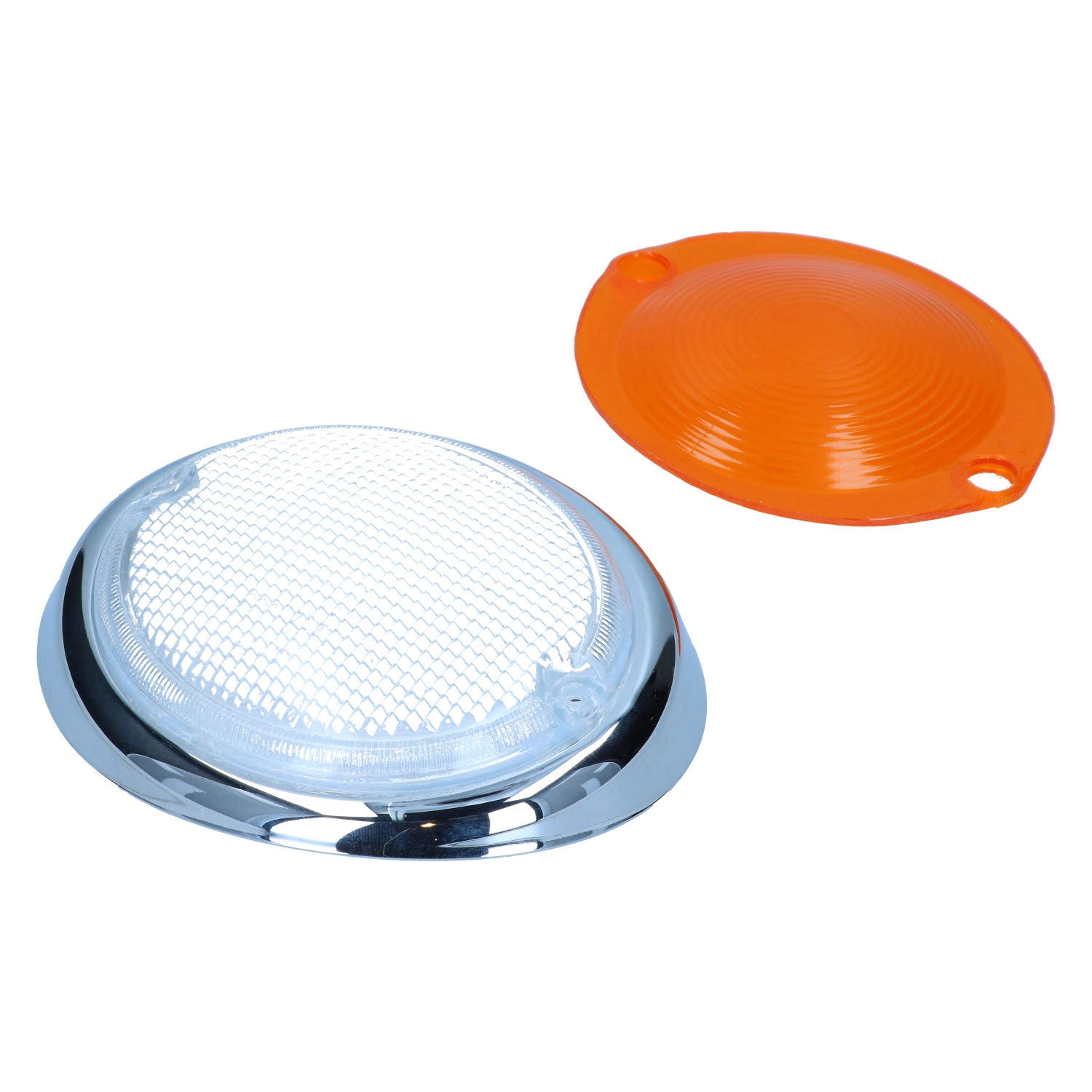 Turnsignal lens, rightclear/orange  with E-marking 211 953 162 B