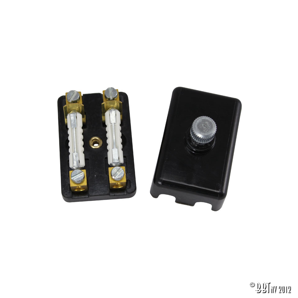 Caixa de fusíveis em baquelite para 2 fusíveis 111 937 041 + 111 937 455