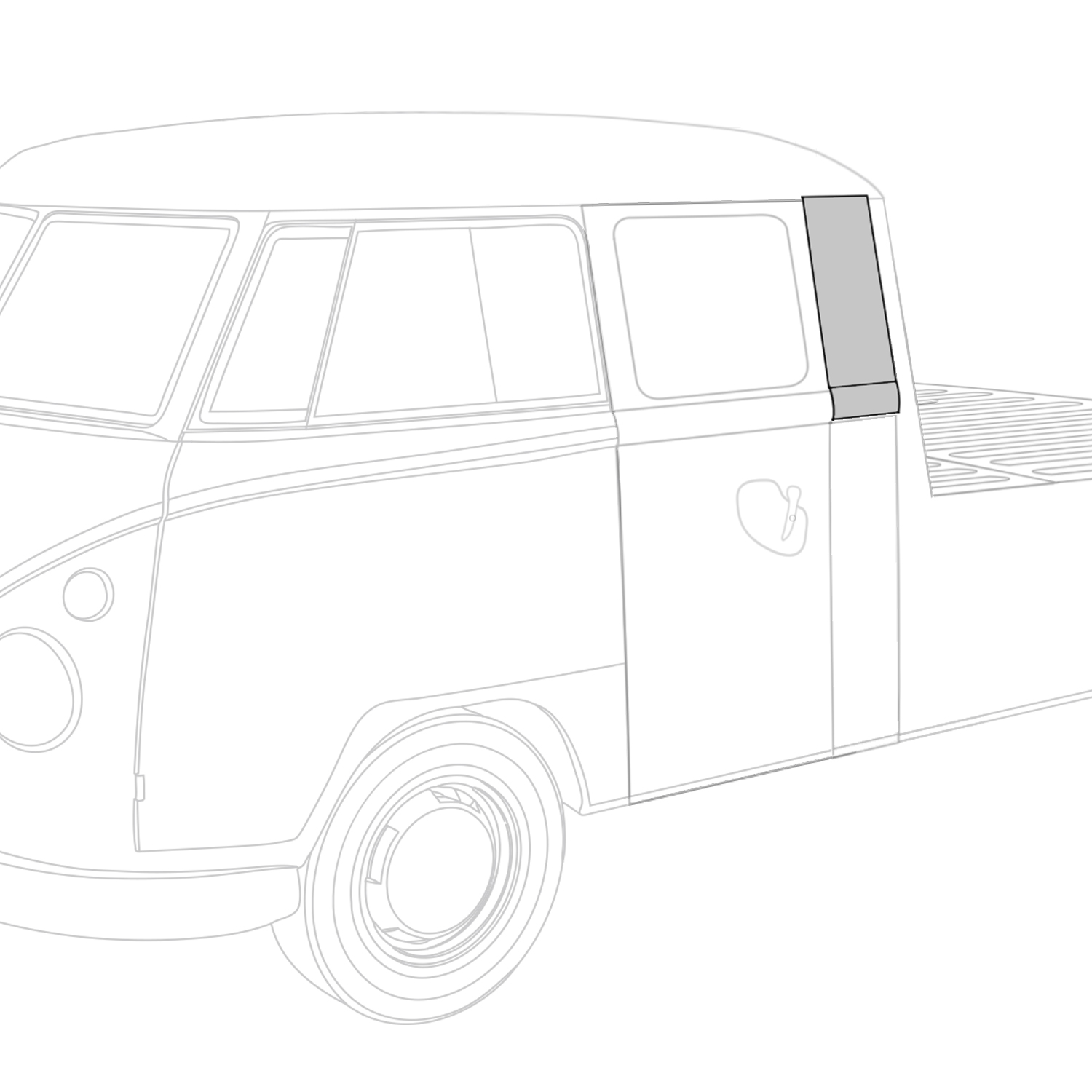 Tôle de réparation de côté court, droitdouble cabine 265 809 074