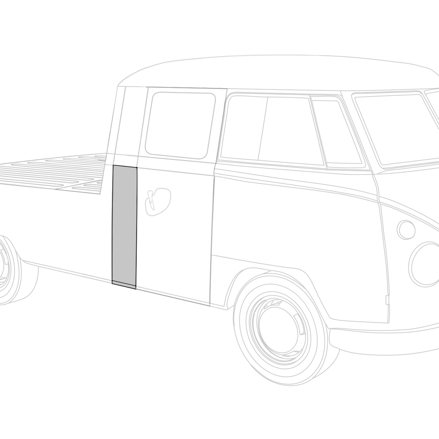Flanc latéral court, droitdouble cabine 