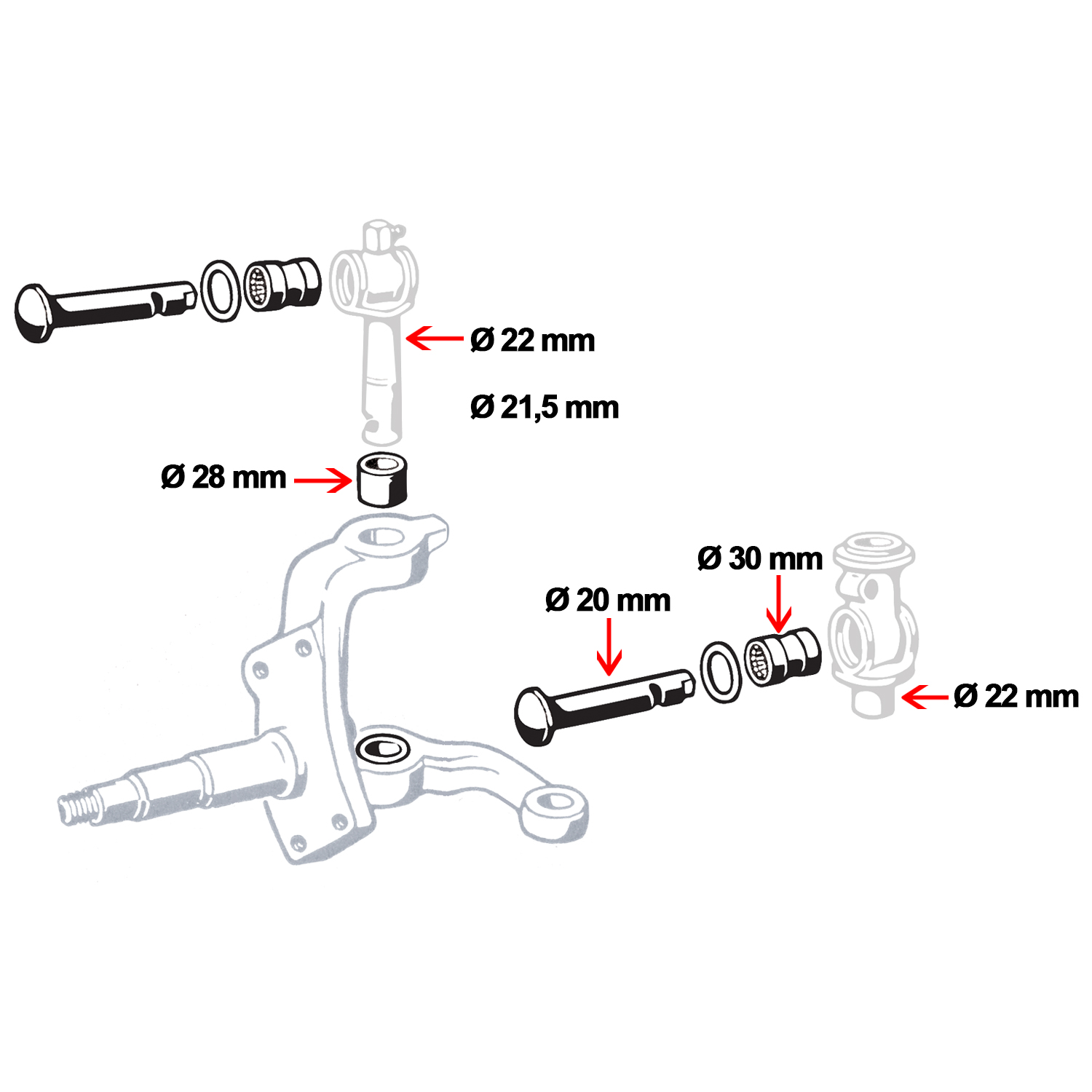 Link pin set 211 498 041