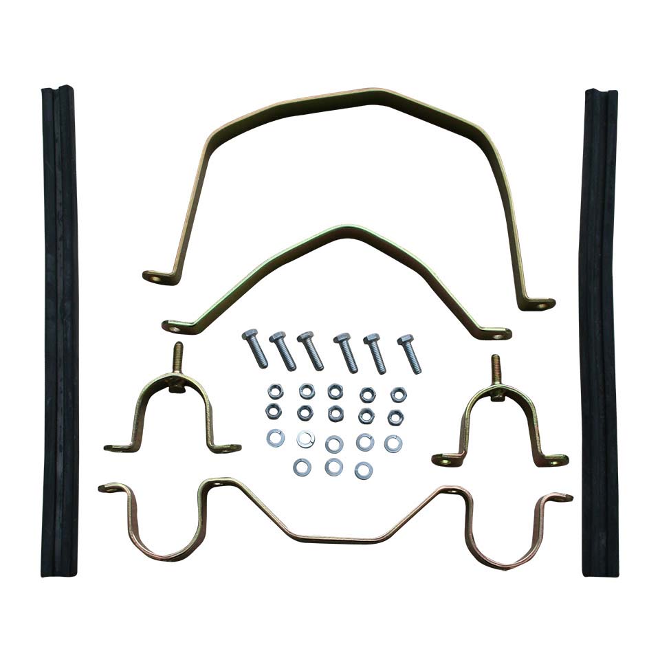 Transmission strap kit. Complete mounting kit for gearbox with thin rubber plates 