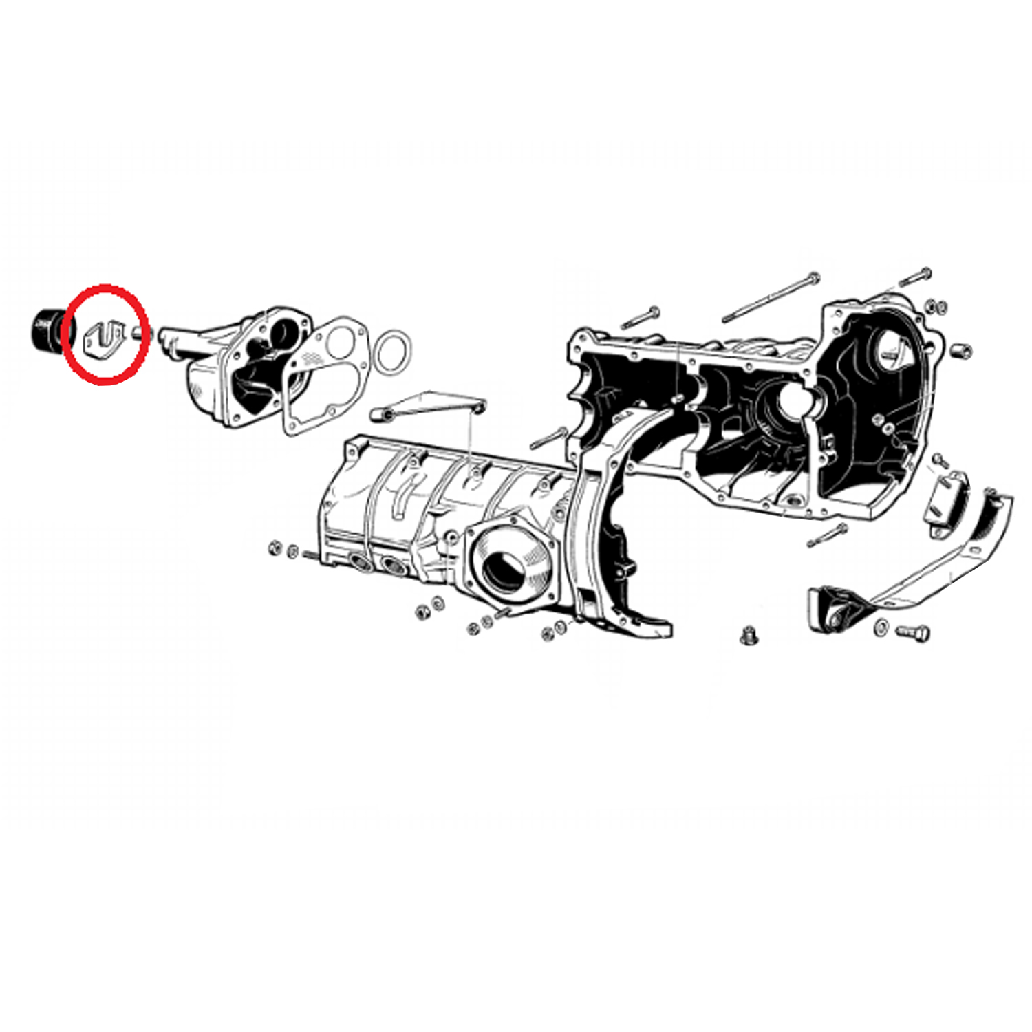 Mounting plate for rubbermount gearbox nose cone 211 301 291