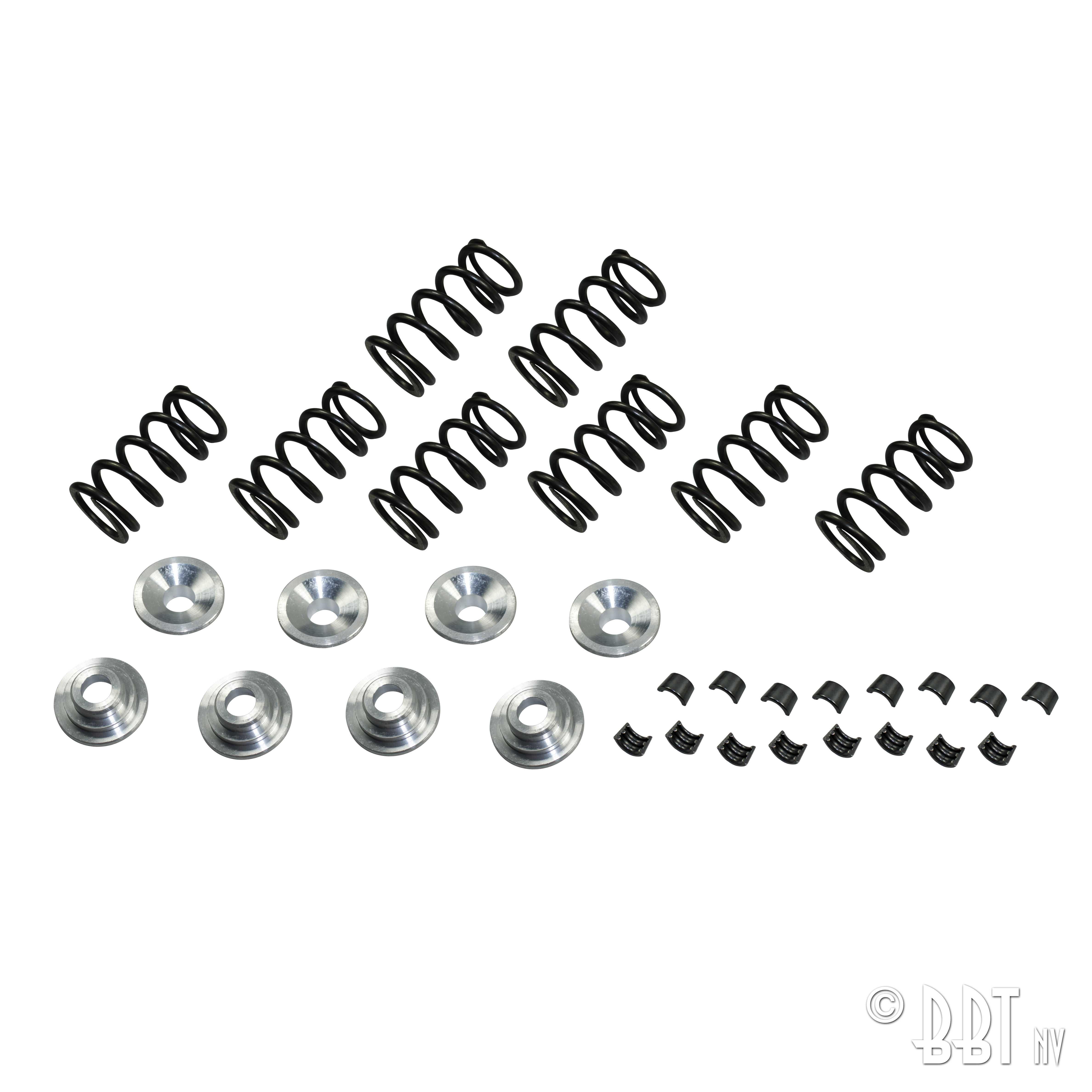 Valve springs with aluminium retainers and clampsfull set 8 pieces 
