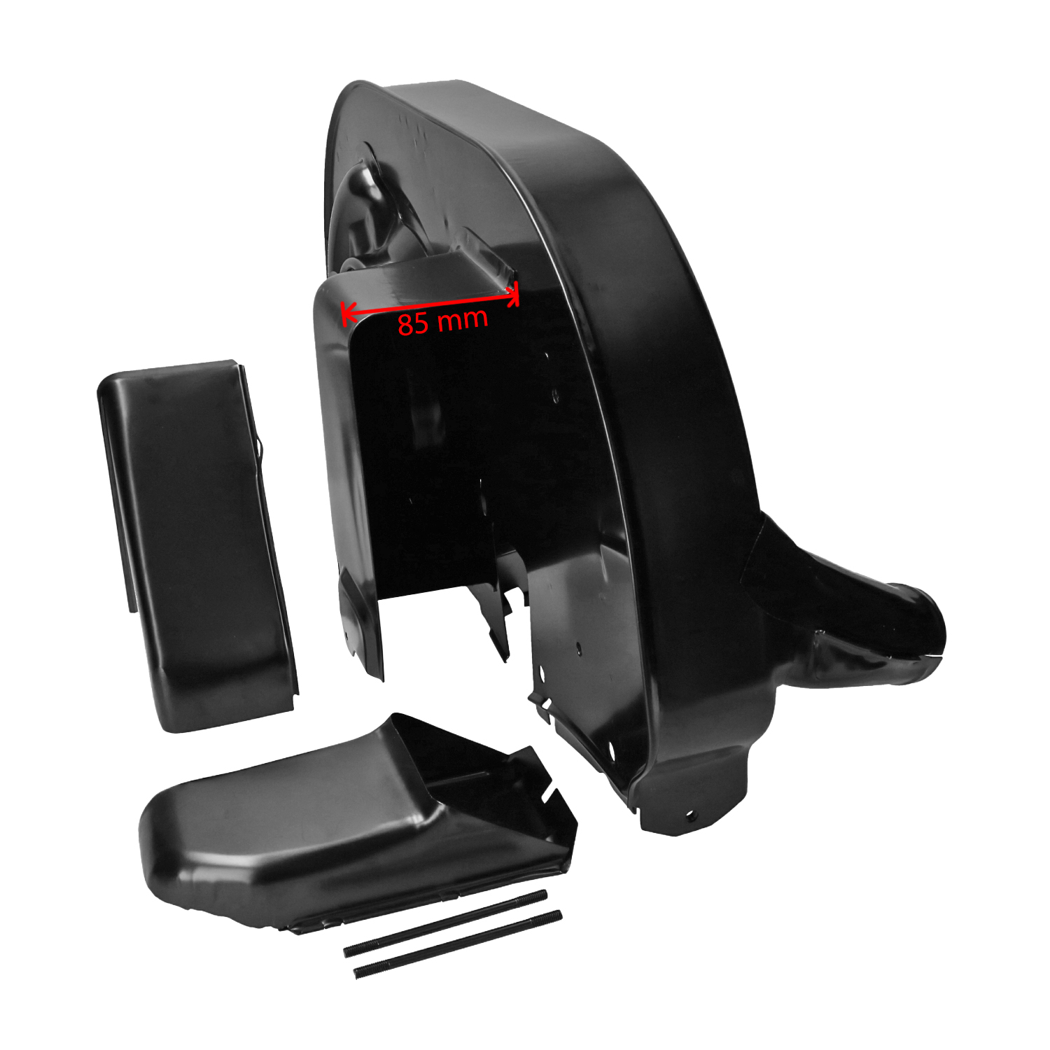 Fan shroud 'OE-style'for Type4 oilcooler, with ducts (Black) 