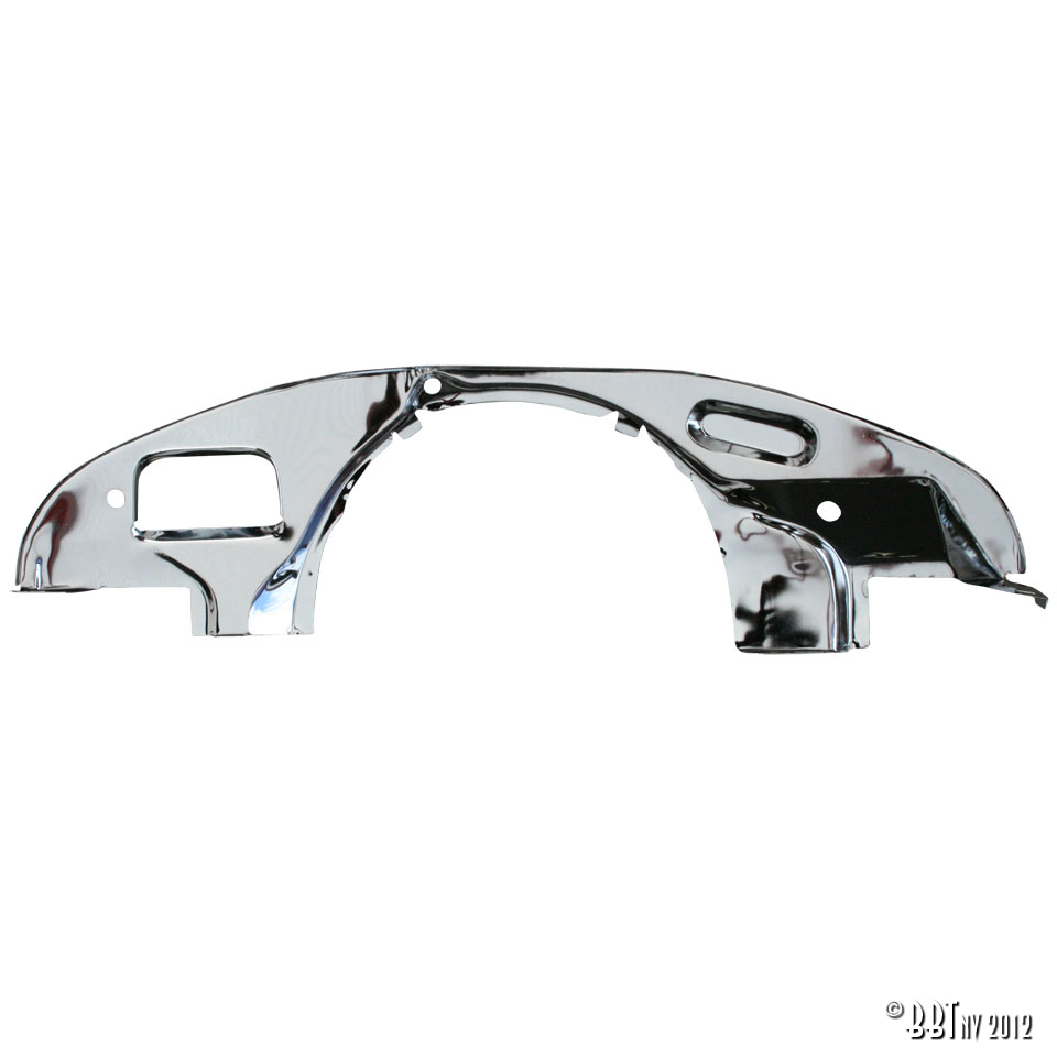 Chapa na frente do motor, com saídas do radiador de óleo, cromada 