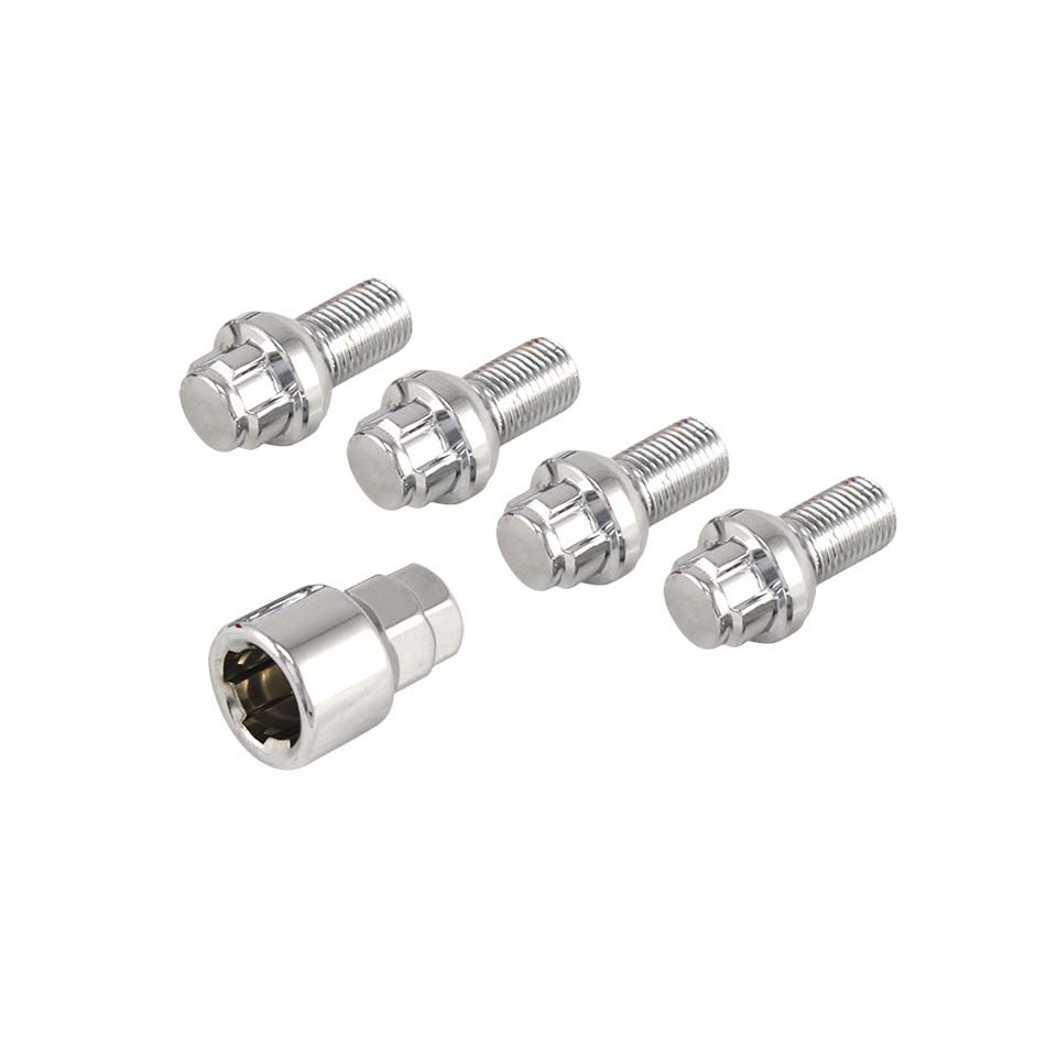 Wheelbolt locks, anti-theft, 4 lug, 14 x 1.5, 4 pieces 