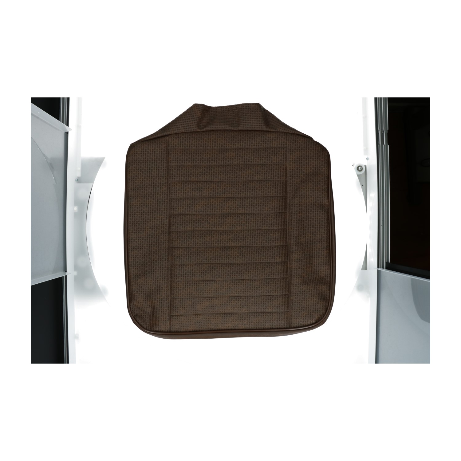 Seat cover set front, brown - walkthroughBasket weave (horizontal seams) 
