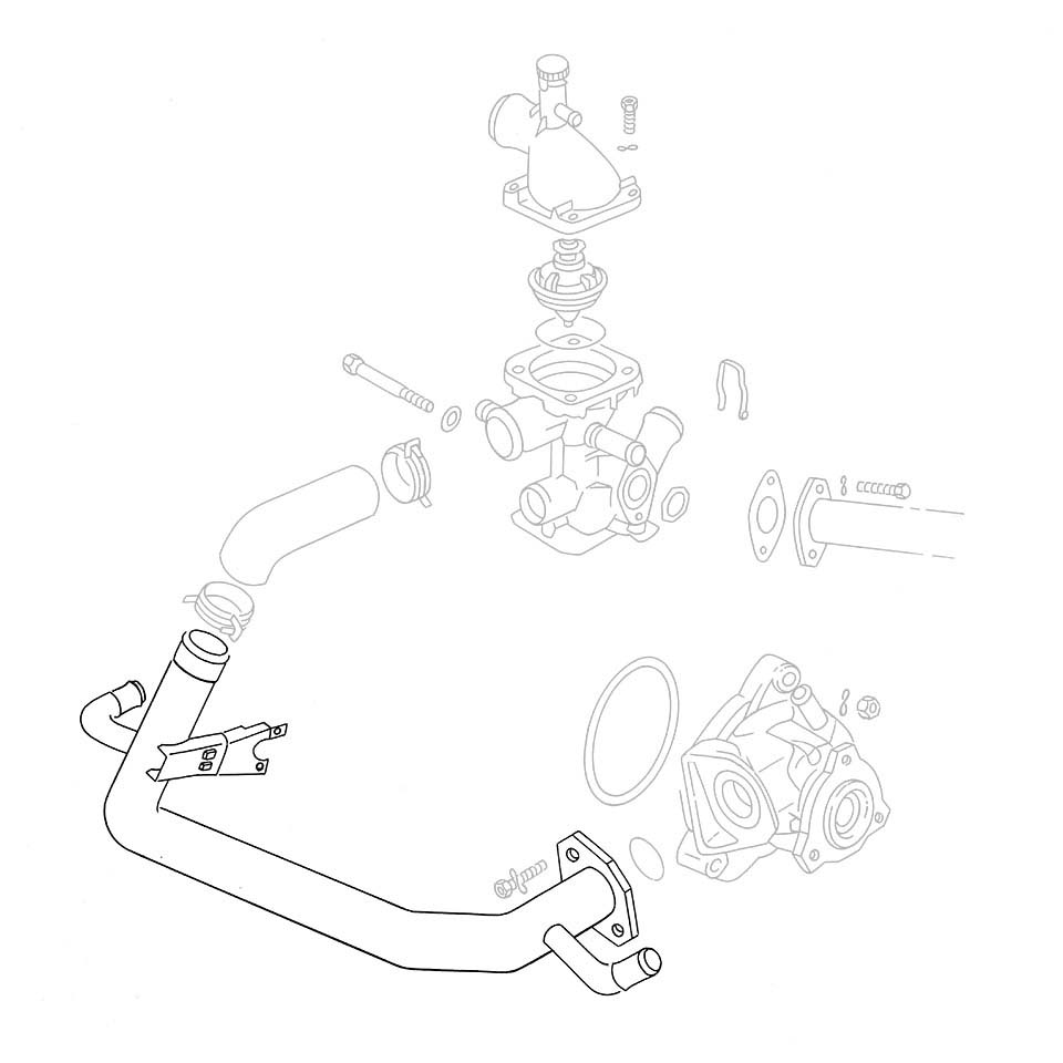Wasserrohr von Wasserpumpe zum Thermostatgehäuse, Edelstahl 025 121 081G