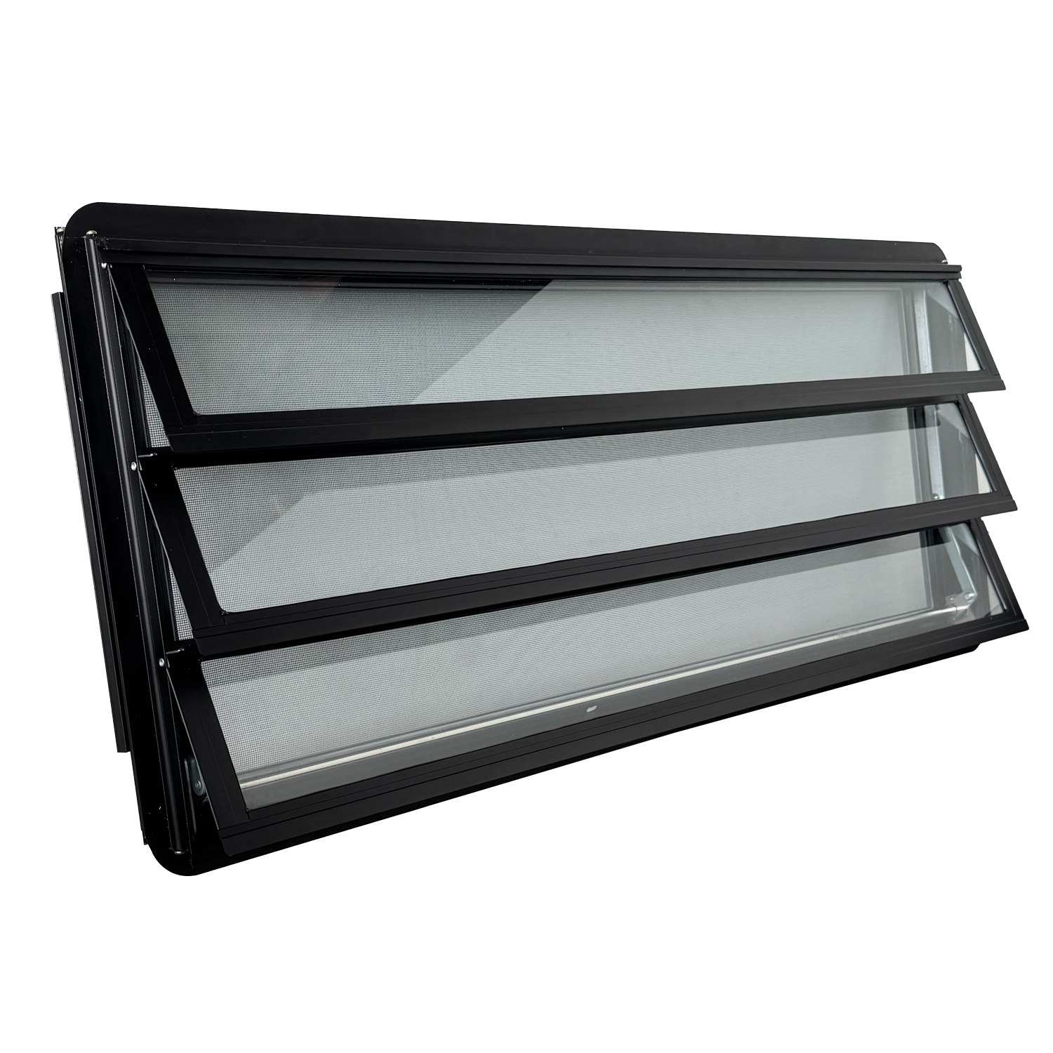 Westfalia louvre window slidingdoor complete, blackknob right 