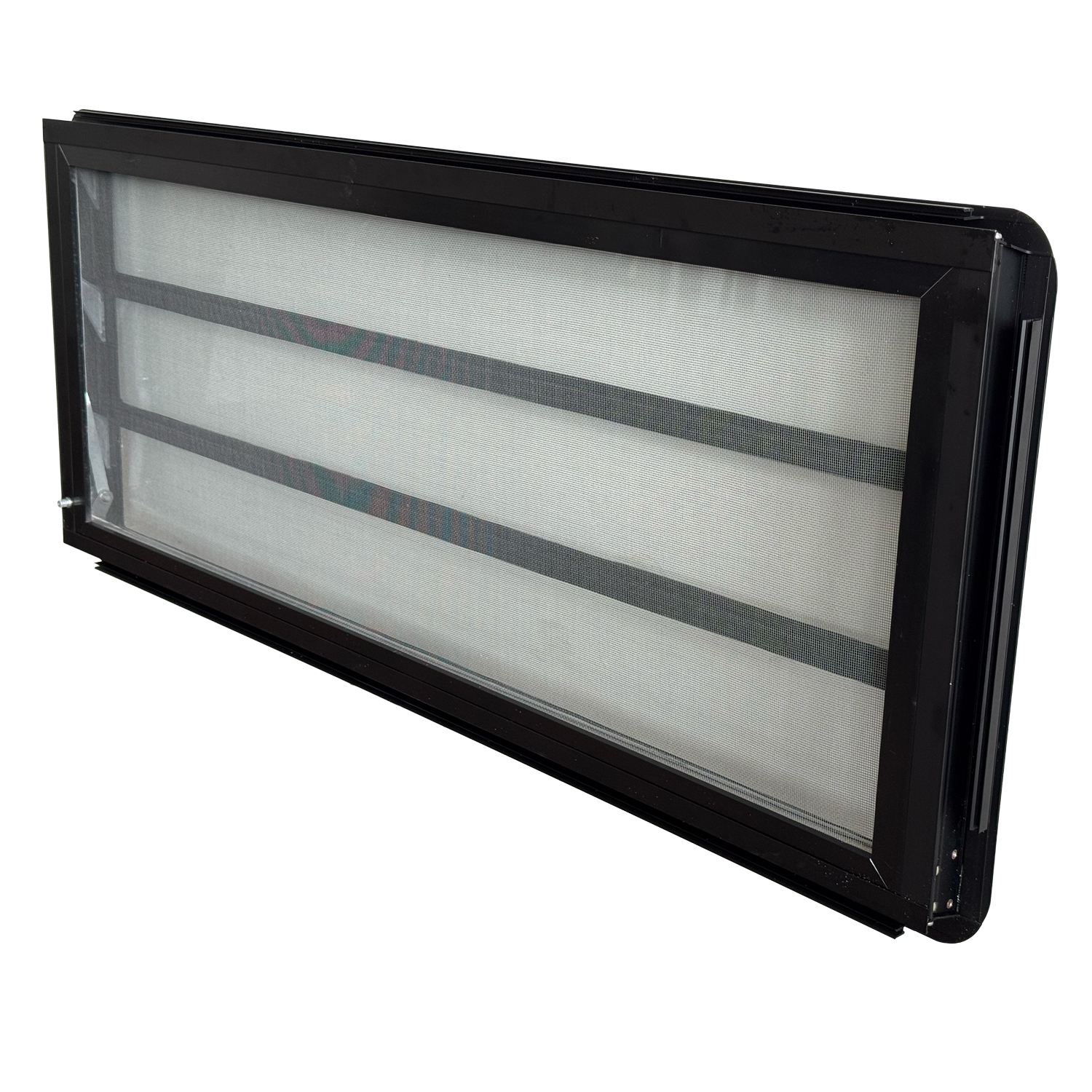 Westfalia louvre window slidingdoor complete, blackknob left 