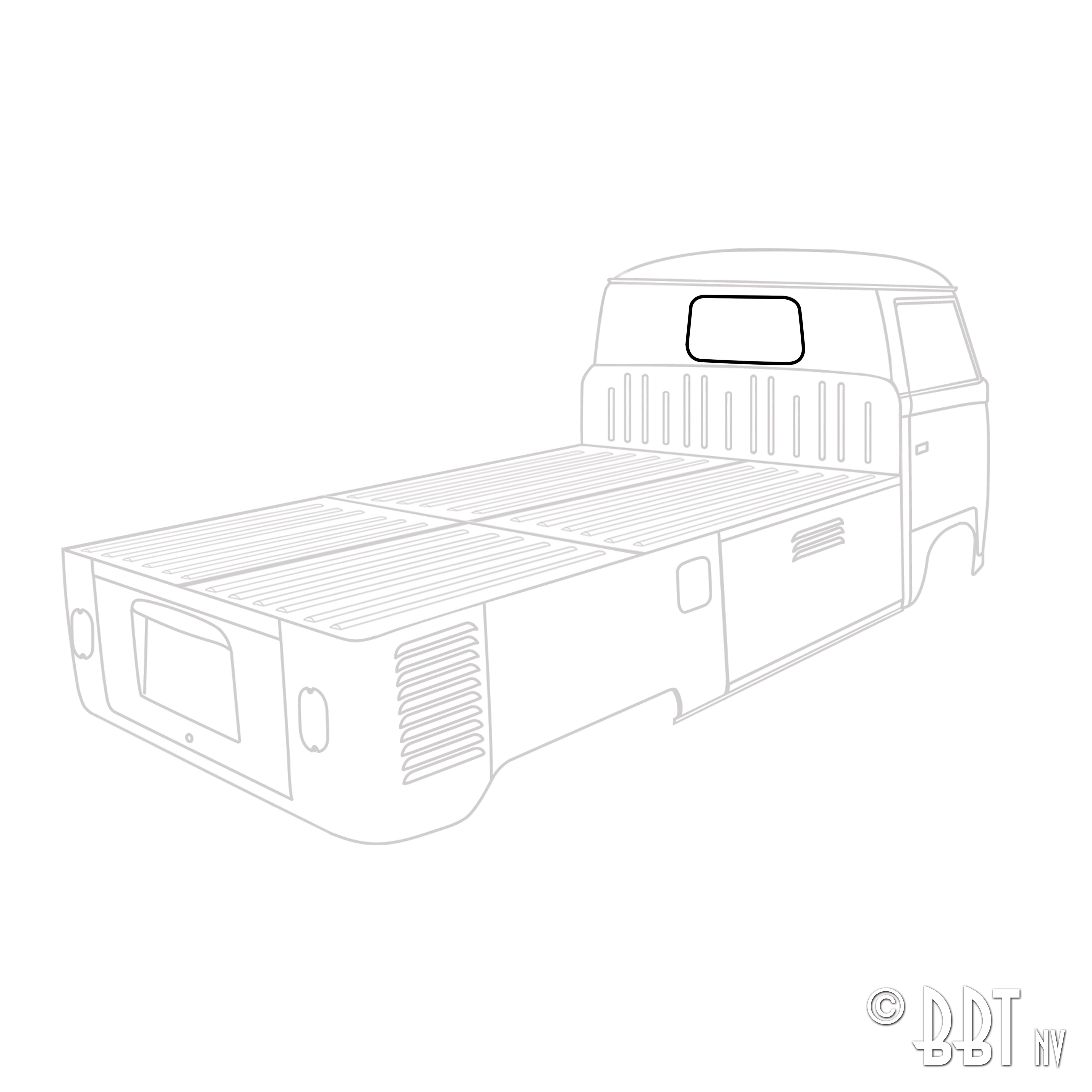 Rear window seal, Pick up, each 211 845 521