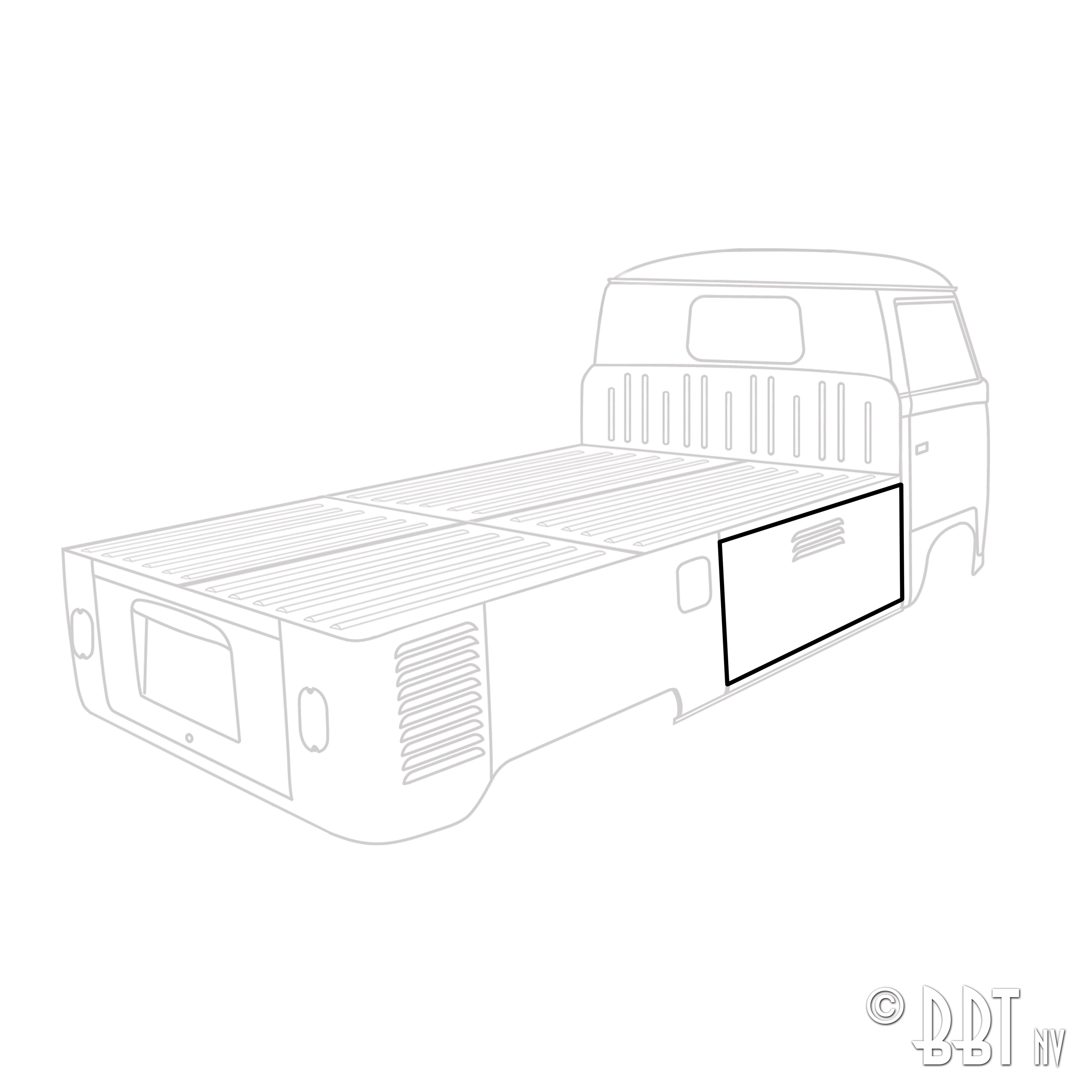 Borracha da porta lateral do porta-malas, Pick-up, esquerda ou direita, completo para uma porta 261 829 571