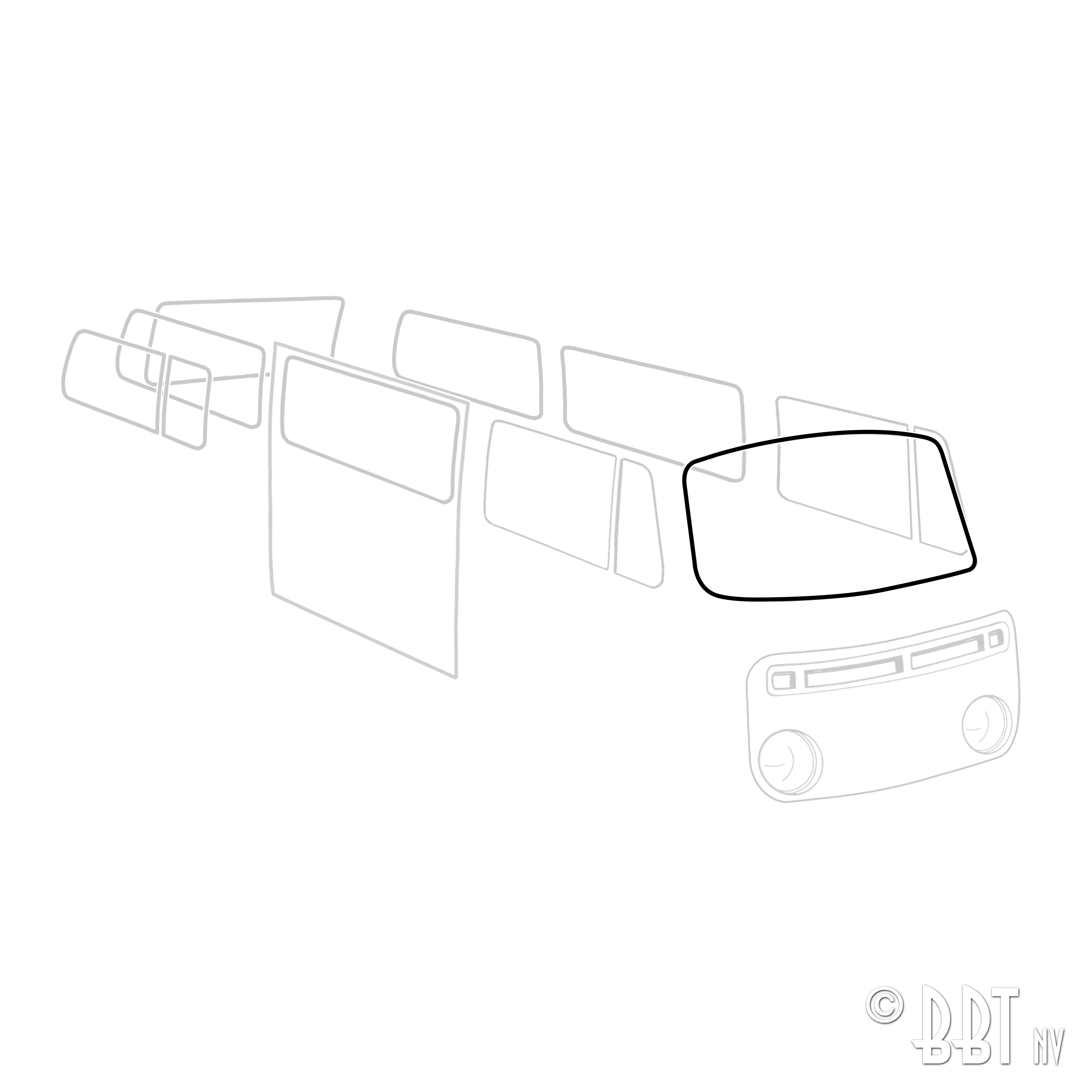 Windscreen seal Cal-Look 211 845 121D