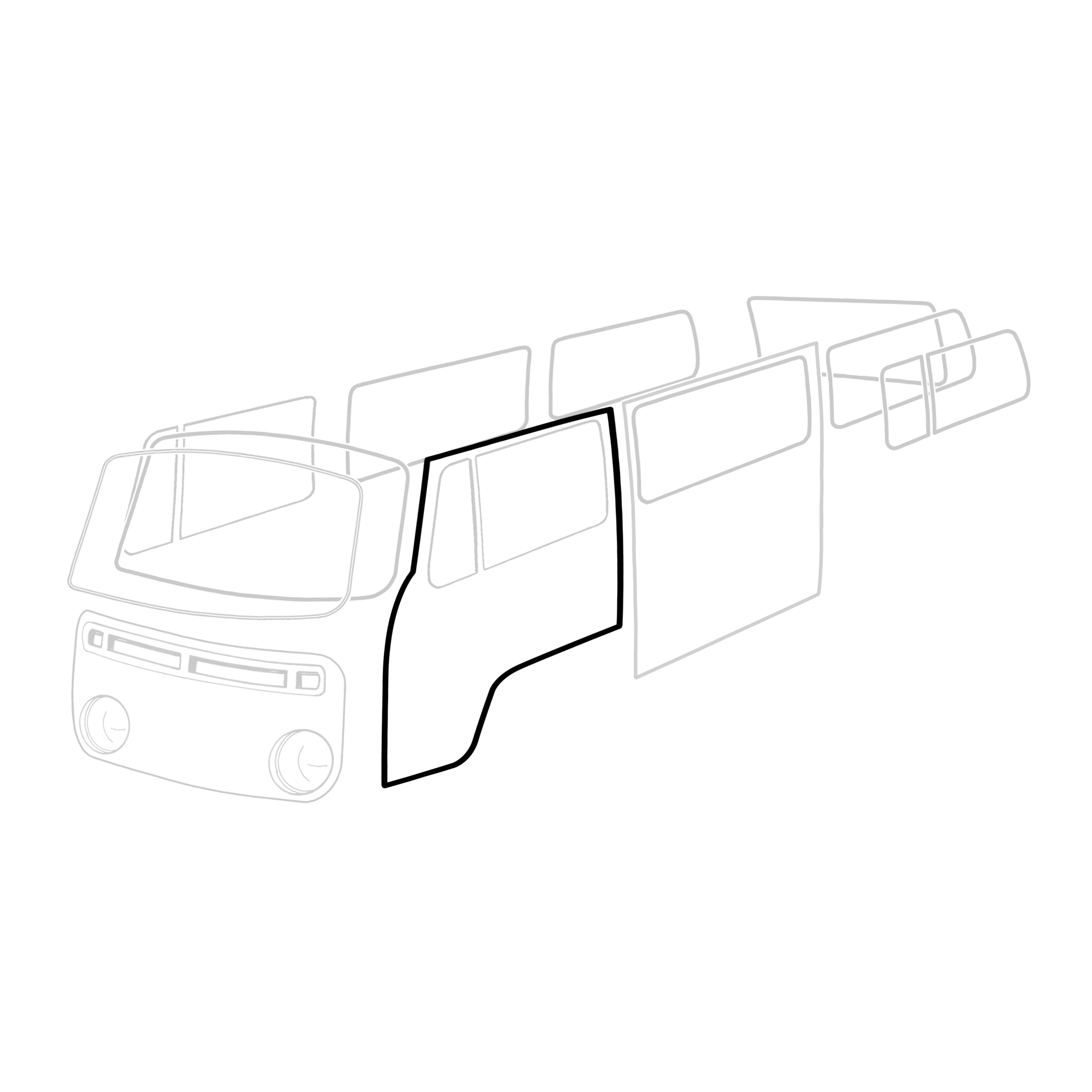 Borracha da porta, esquerda, cada 211 831 721D