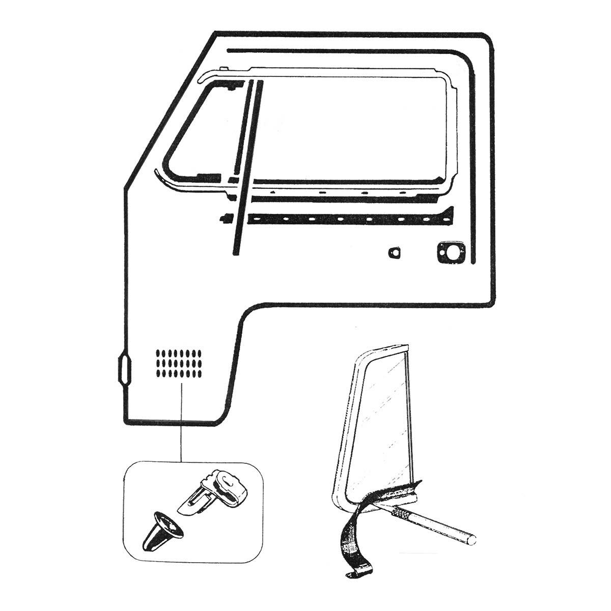 Borracha da porta, esquerda, cada 211 831 721D