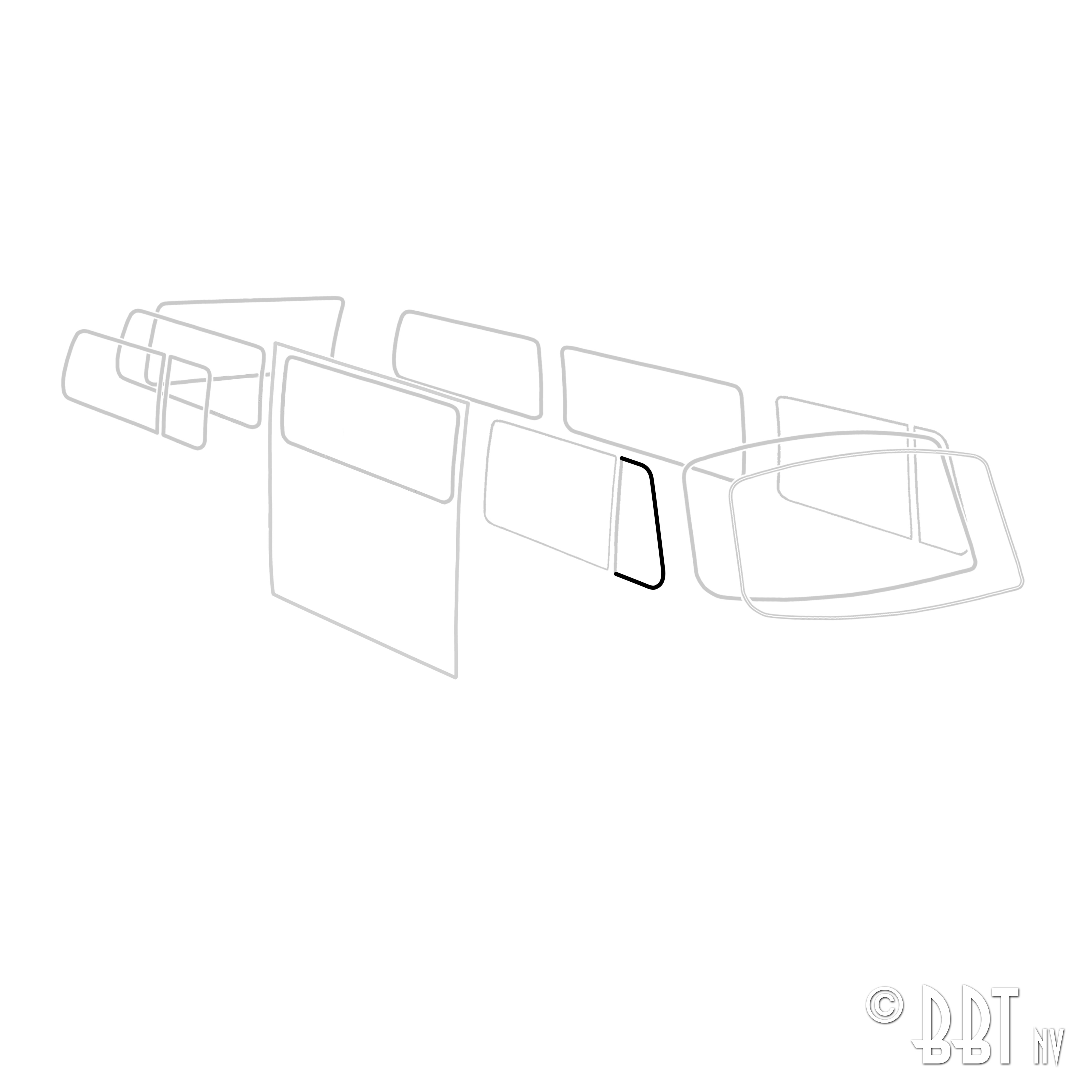 Vent wing door seal, right, each 241 837 626