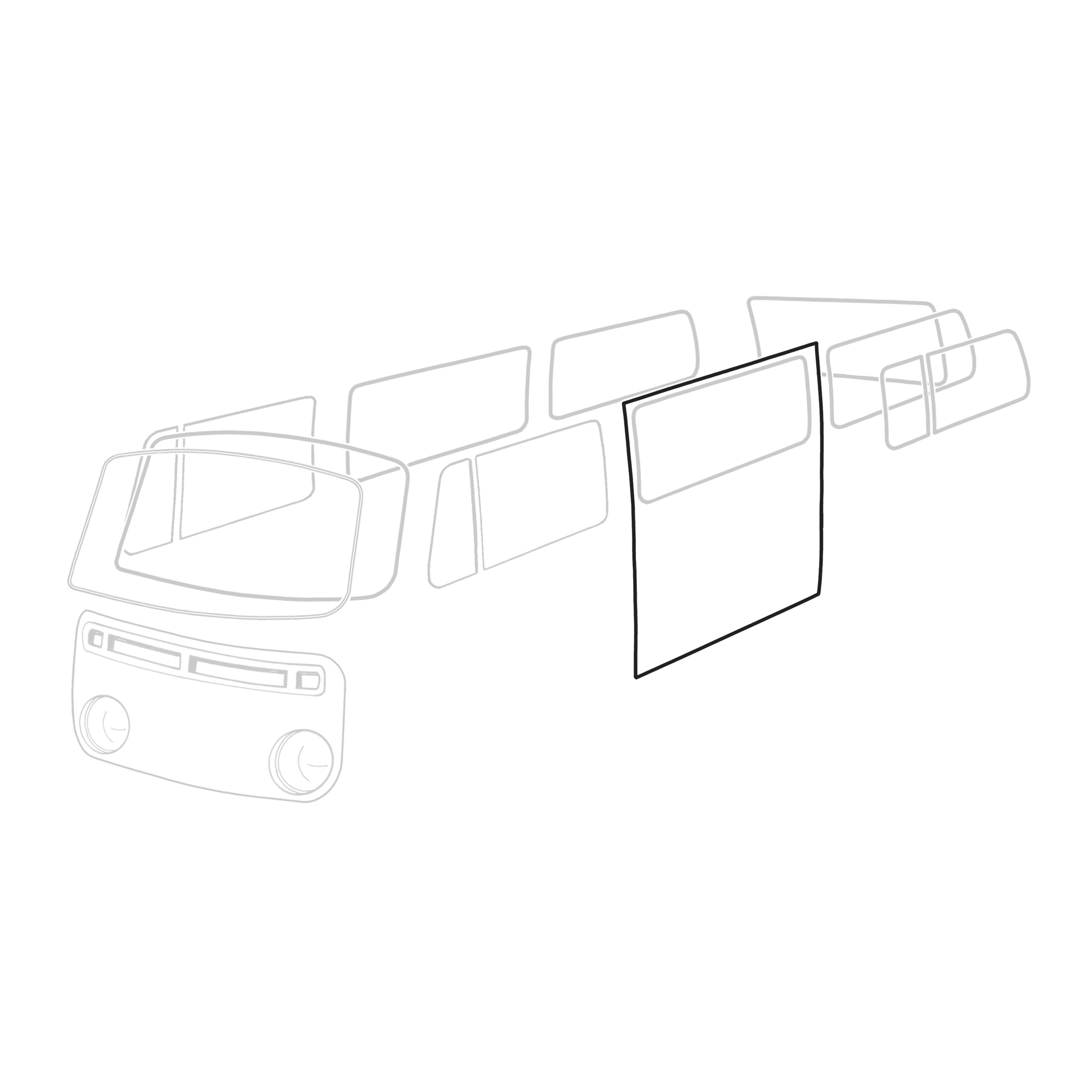 Borracha de porta de correr, esquerda - Alemão 214 843 791B