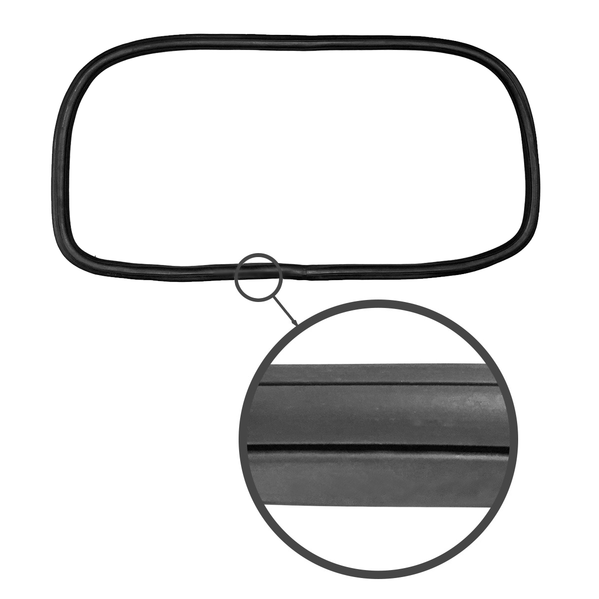 Rear window seal 'Deluxe' (Alu trim) - Notchback 311 845 521A