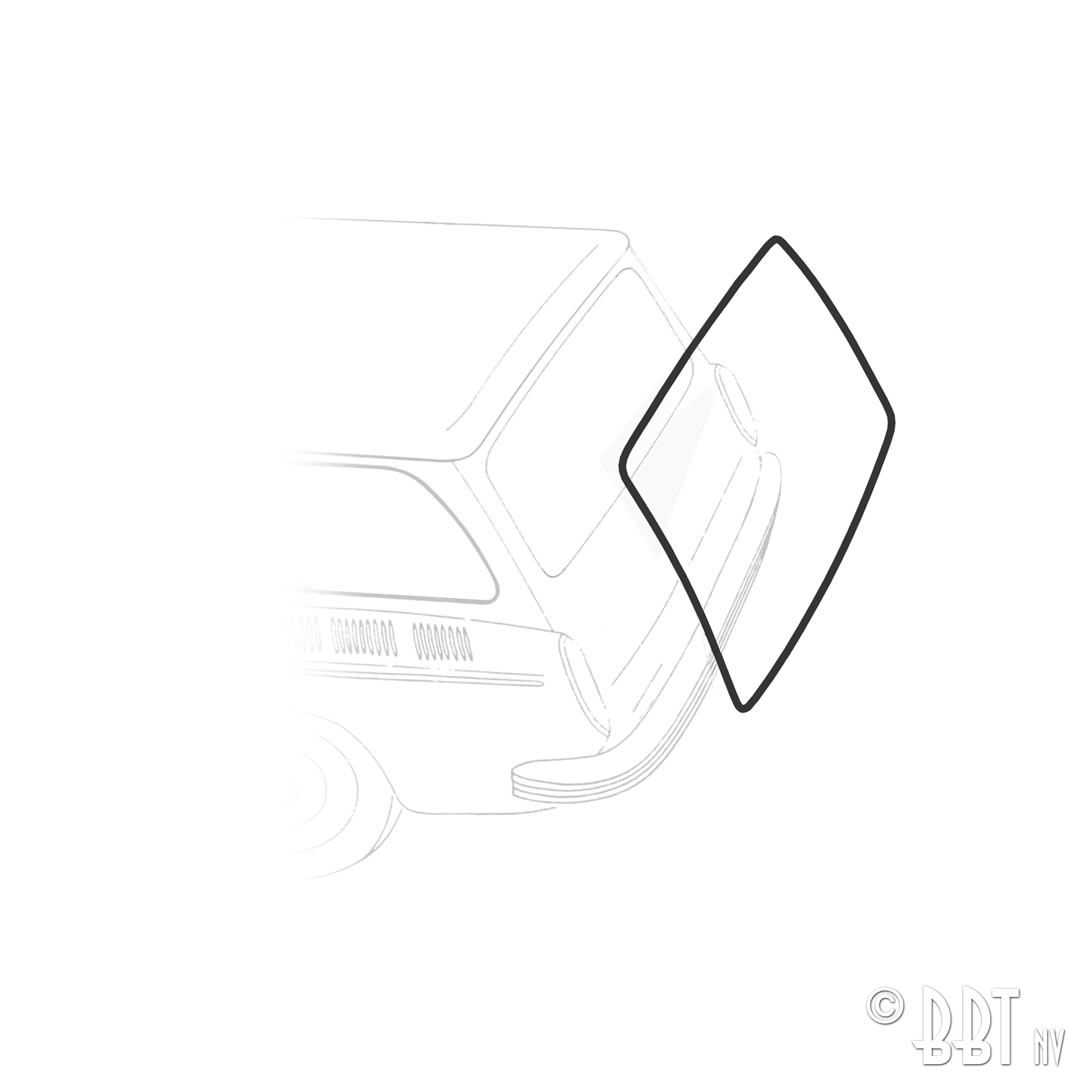 Borracha da tampa do compartimento traseiro - Squareback (variante) 