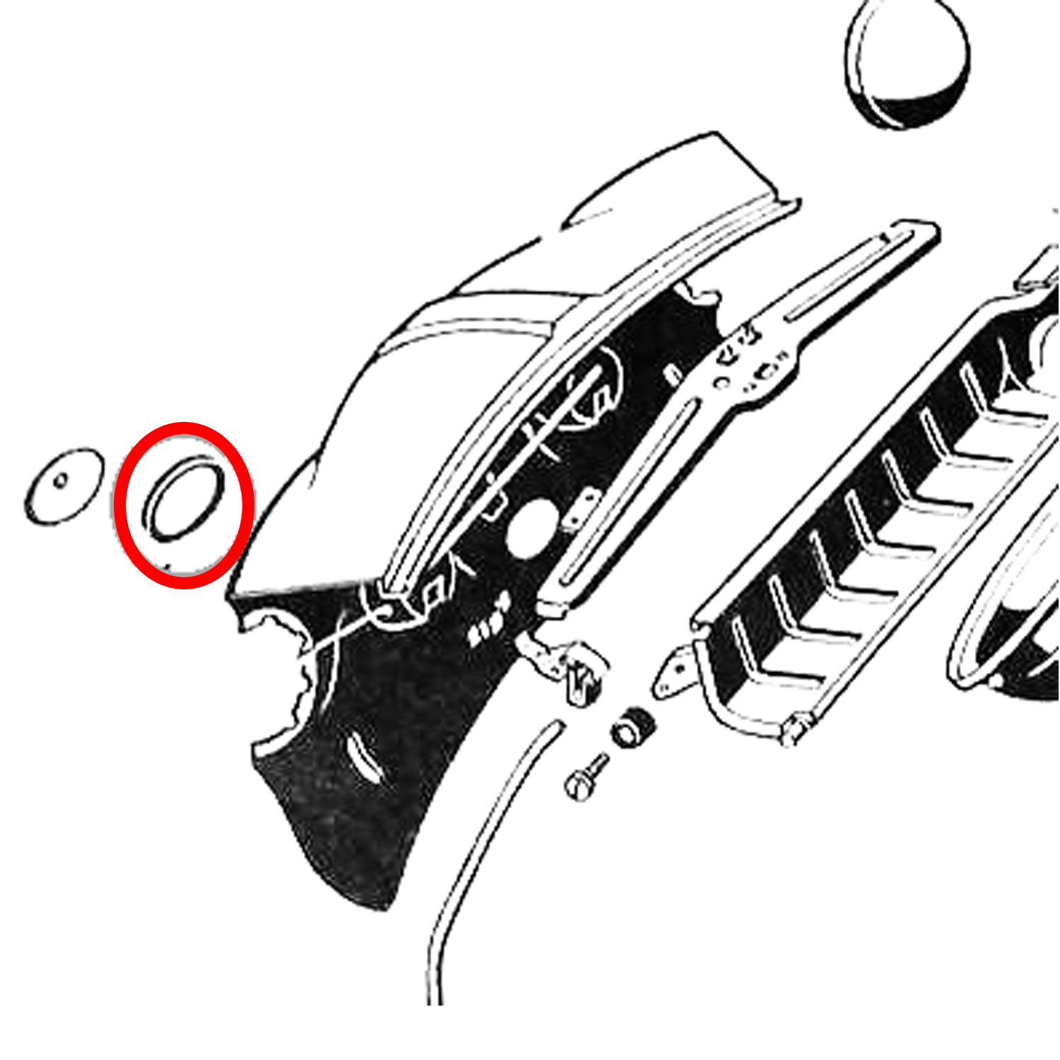 Seal cover frontpanel 343 805 659