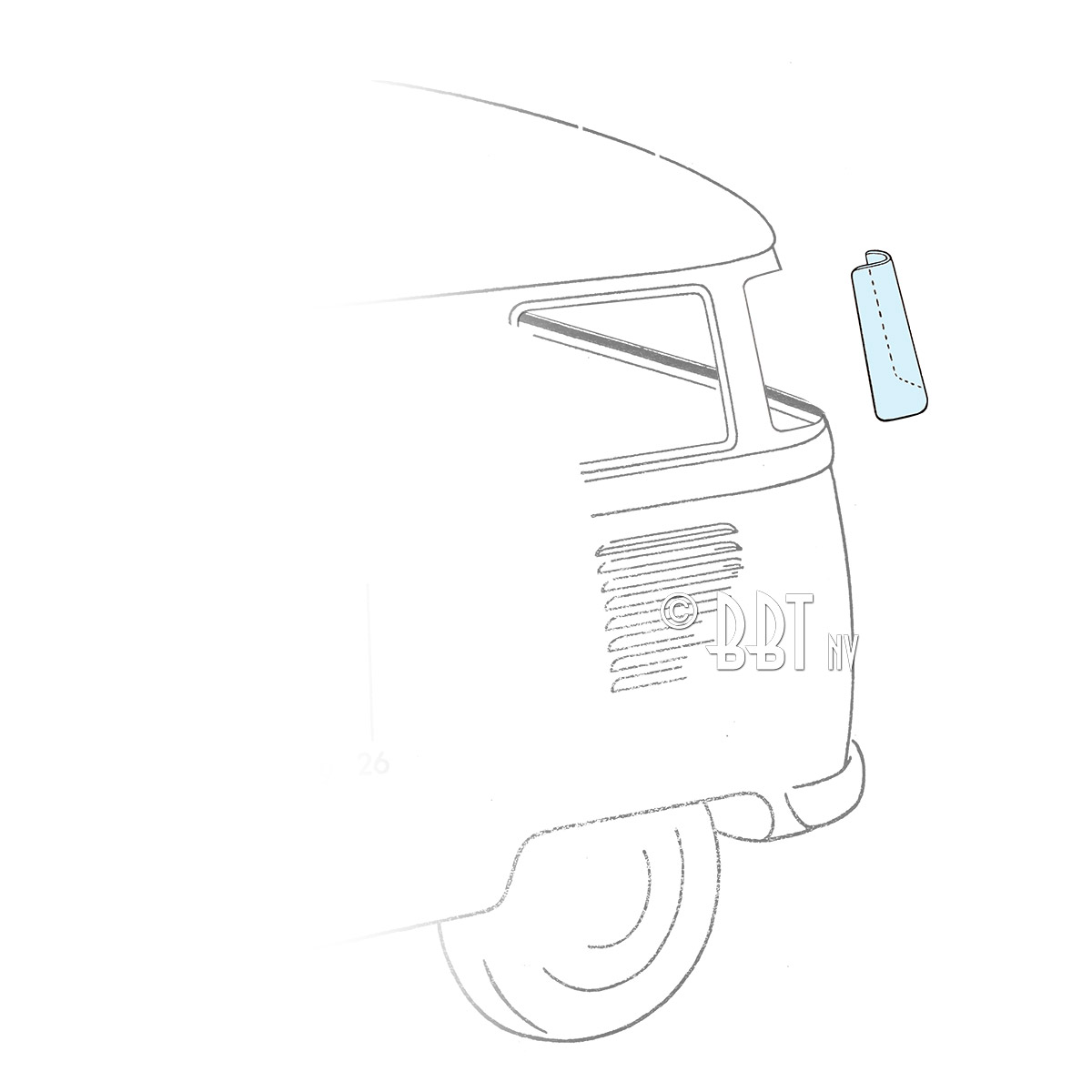 Vitre coin arrière, clair 241 845 401