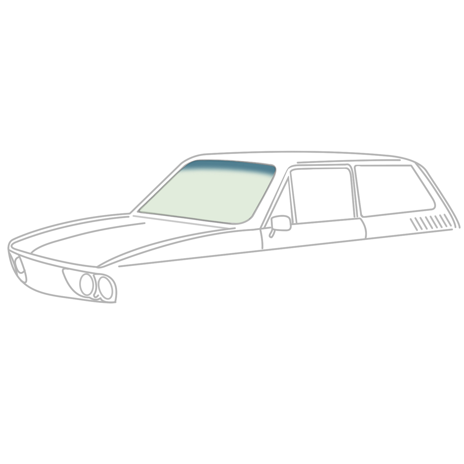 Windshield - green with blue sunshade 105 845 101 1