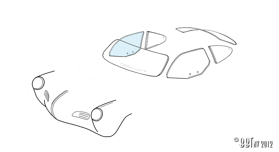 Door window right - coupé 143 845 202C, 143 845 202D