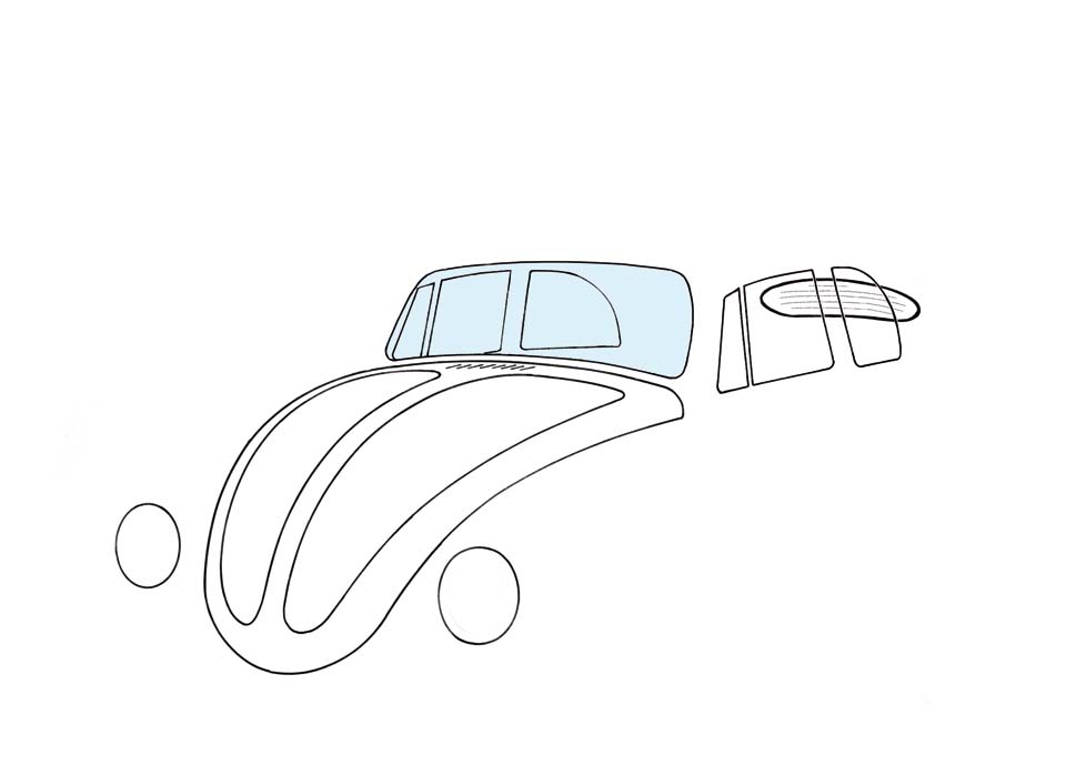 Pare-brise, Cox Cabriolet 151 845 101F