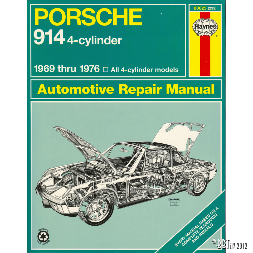 Porsche 914, 4-cilindros, Manual, Inglês, J.H. Haynes ISBN 978 0 85696 239 4