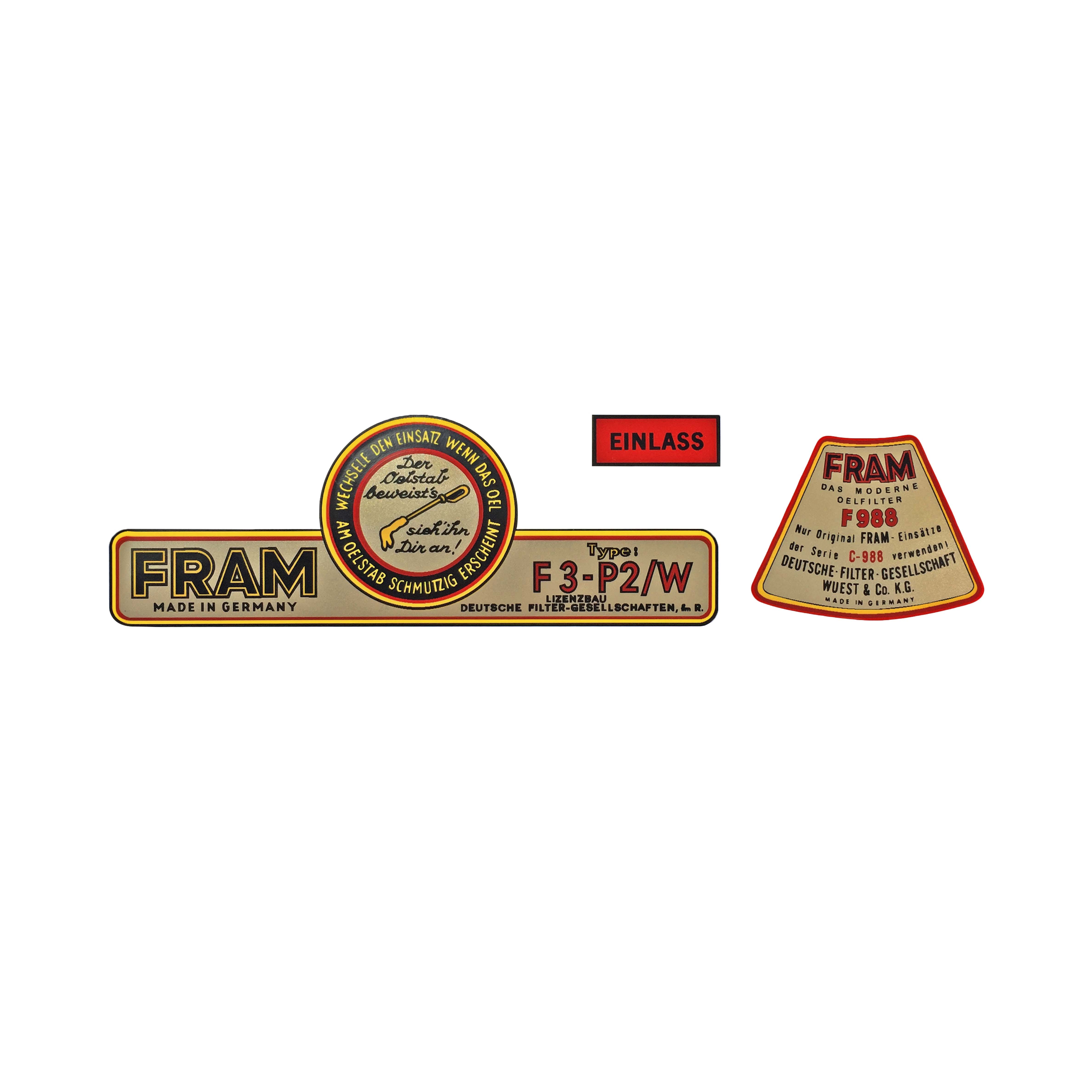 autocollant pour kit filtre d'huile style FRAM 