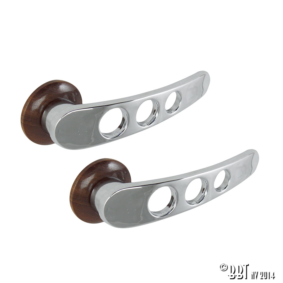 Inner doorhandle setrose wood, chrome, as pair 
