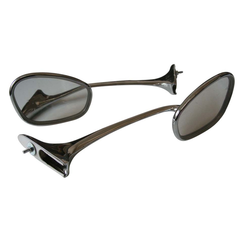 Swan neck, mirrors, as pair 