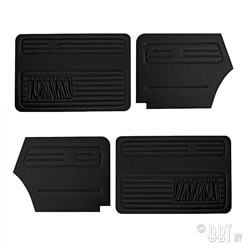 Conjunto de painéis da porta, descapotável - preto - 4 peças 