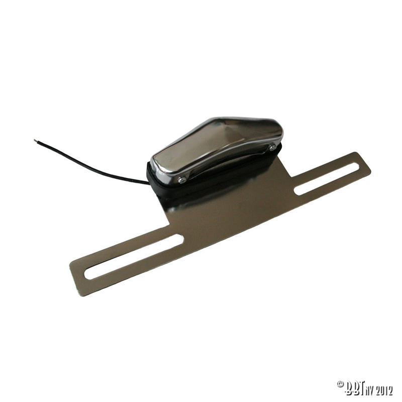 License plate holder with light, chrome 