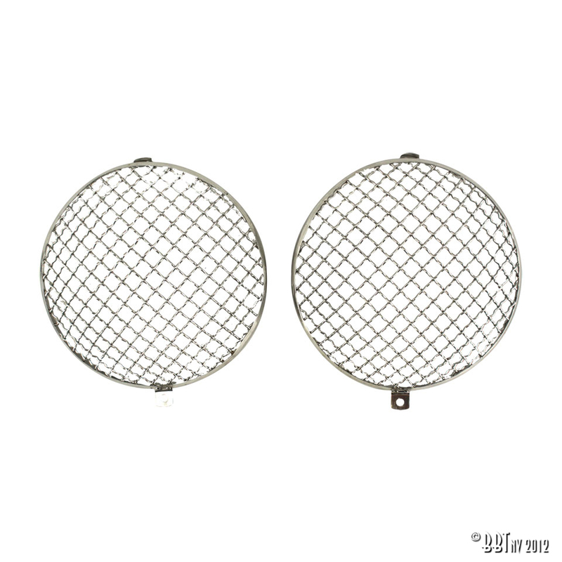 Headlight grilles 'Vintage' stainles steel, as pair 