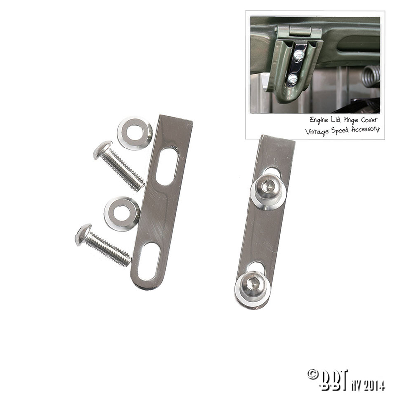 Placas de montagem da tampa do motor com dobradiças, Vintage Speed 