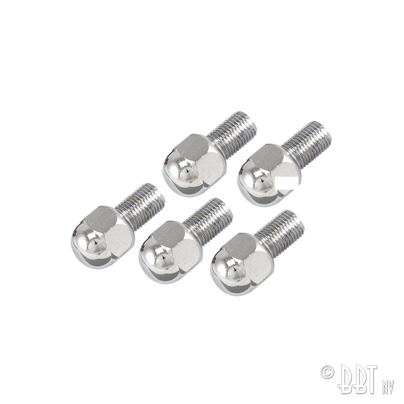 Wheelbolts, chrome, 5 lug, 12 x 1.5, 5 pieces 