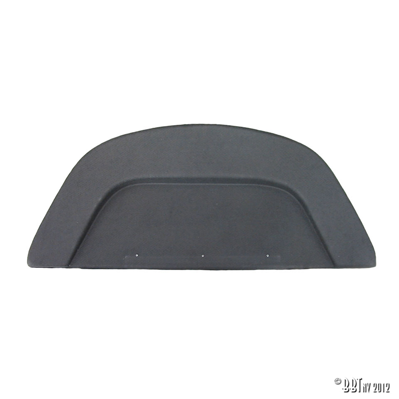 Cover plate behind backseat, black 
