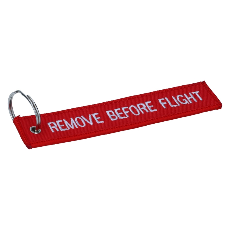Key Rings 'Remove before flight' - red 