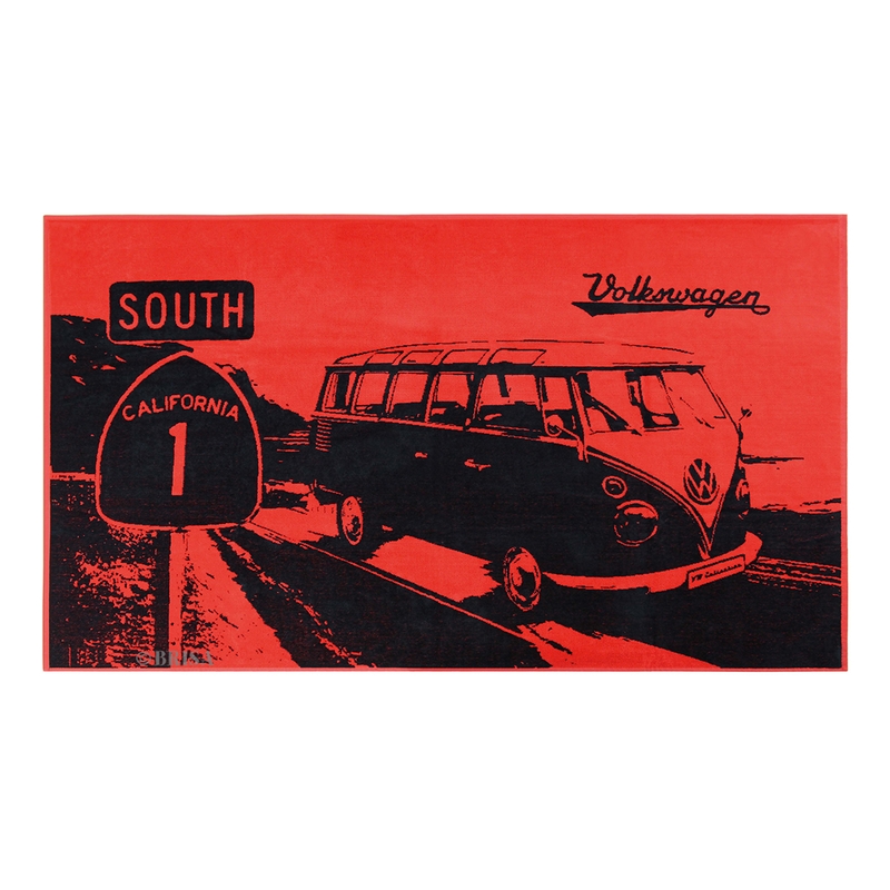 Serviette de plage T1 'South California' Bus rouge 