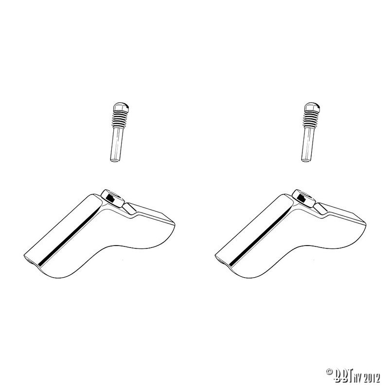Charnières déflecteur Cabriolet complet avec une vis, par paire 151 837 627 (2x) , 151 837 633 (2x)